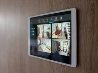 Smart home security device in house